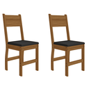 Ver imagem 1 de Kit 2 Cadeiras Estofadas para Mesa Sala de Jantar Reforçada - Carvalho/preto