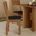 Ver imagem 3 de Kit 2 Cadeiras Estofadas para Mesa Sala de Jantar Reforçada - Carvalho/preto