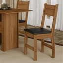 Ver imagem 2 de Kit 2 Cadeiras Estofadas para Mesa Sala de Jantar Reforçada - Carvalho/preto