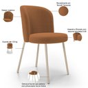 Ver imagem 4 de Kit 03 Cadeiras para Sala de Jantar Cozinha Estofada Gavi Arena L02 Bouclê Terracota - Lyam Decor