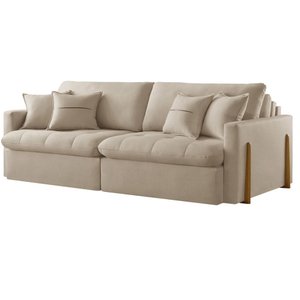 Sofá Cama Retrátil e Reclinável Lisboa 200cm Braço 10cm Meu Sofá Online