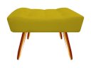 Ver imagem 3 de Kit Poltrona Decorativa Isis + Puff Retangular Couro Amarelo Pés Madeira Mz Decor