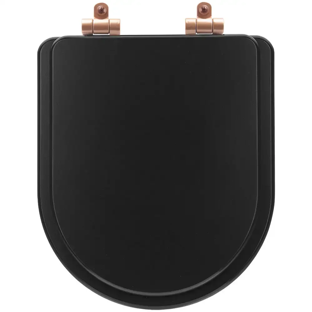 Assento Sanitário Poliéster Soft Close Smart Onix (Preto Fosco) para Vaso Celite com Ferragem - 1