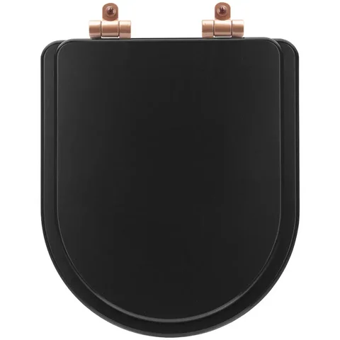 Assento Sanitário Poliéster Soft Close Smart Onix (Preto Fosco) para Vaso Celite com Ferragem
