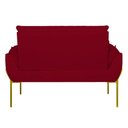 Ver imagem 3 de Poltrona Sofá Luxo Base Metal Dourado Recepção Escritório Cor:vermelho