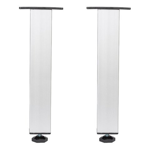 Kit 2 Pé Alumínio 25cm Fosco Cozinha Móveis 40x40 Regulável