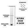 Kit 2 Pé Alumínio 25cm Fosco Cozinha Móveis 40x40 Regulável - 6
