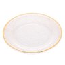 Prato Raso De Cristal Martelado Com Borda Dourada Preta 28Cm - 1