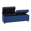 Ver imagem 2 de Canto Alemão Recamier Bau + Painel Madri 120cm Suede Azul Marinho - Inova Decor