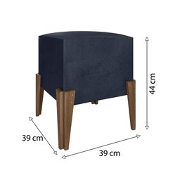 Puff Estofado Tecido Suede com Pés em Madeira Maciça - 2