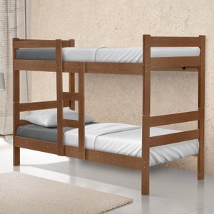 Cama Beliche Solteiro Luke Que Vira Duas Camas Castanho
