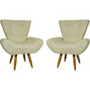 Ver imagem 1 de Kit 2 Poltronas Decorativa para Sala Recepção Manicure Consultório Escritório Emilia Suede