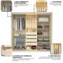 Ver imagem 7 de Guarda-Roupa Casal 3 Portas 1 Porta Reflecta com LED 100% MDF Royale Off White