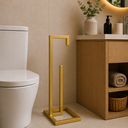Ver imagem 2 de Suporte de Papel Higiênico Dourado Premium de Chão Tubo Reforçado para Banheiros