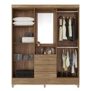 Ver imagem 5 de Cômoda Flora e Guarda Roupa Casal Capelinha Pérsia Amêndola Touch - Demóbile