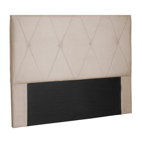 Cabeceira Decorativa King Size 1,95M Yves Suede Bege - Gran Belo