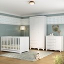 Ver imagem 2 de Quarto de Bebê Completo Berço Americano 3 em 1 Colchão Dengo Multimóveis Mp4608 Branco