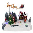 Ver imagem 4 de Cenario Vila Natalina Natal Musical Iluminado Led com Movimento Treno Papai Noel Rena Arvore Decoraç
