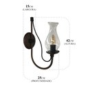 Ver imagem 2 de Lustre Para Parede Artesanal Arandela com Cúpula de Vidro Libertas Rosas Artesanato Preto