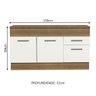 Balcão de Pia Cozinha 150 cm 2 Portas e 2 Gavetas (Com Tampo) Rustic/Branco Agata Madesa - 10