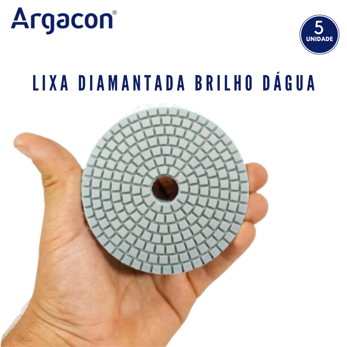 Lixa Diamantada Flexível Brilho Dágua Grão 800 Argacon Kit 5 Unidades - 4