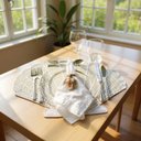 Ver imagem 2 de Jogo Americano Auguri Casa Concha Natural com Bordado Branco 35cm X 50cm
