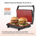 Ver imagem 3 de Sanduicheira Grill e Chapa 3 em 1 Master Press Inox 1000W 220V Vermelha Mondial Pg-01-Rc-Cl