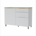 Ver imagem 1 de Balcão Modular 1 Porta 3 Gavetas Nesher Marquesa 120cm 100 Mdf