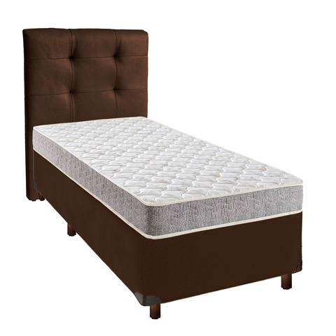 Kit Cabeceira + Cama Box + Colchão Solteiro D23 D23 Inducol
