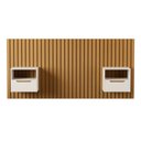 Ver imagem 3 de Cabeceira Ripado Para Cama de Solteiro Maracá Nature Com 2 Mesa de Cabeceira Jatobá OffWhite - Rede