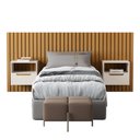 Ver imagem 2 de Cabeceira Ripado Para Cama de Solteiro Maracá Nature Com 2 Mesa de Cabeceira Jatobá OffWhite - Rede