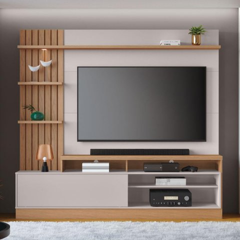 Rack com Painel Macéio para TV de até 65 - Freijó/Off White