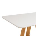 Ver imagem 3 de Mesa de Jantar Retangular Tampo Chafrando Curvo  Kiara DJ Móveis Carvalho Nobre/Off White