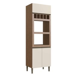 Torre Quente Forno e Micro 70 cm 03 Portas 1201 Genialflex - Genial Ebano/Off White - 1