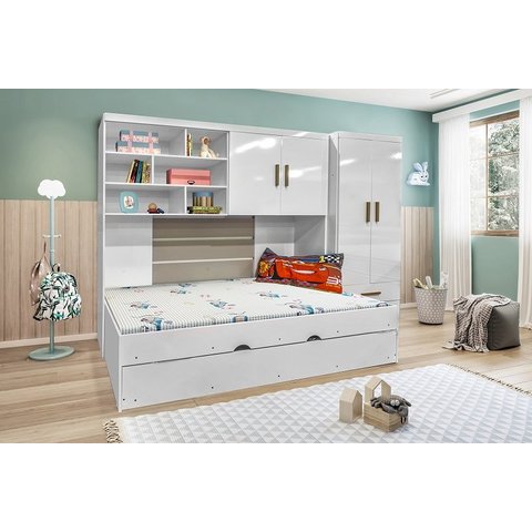Quarto Infantil Completo Chiara Branco Brilho - Phoenix