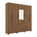 Ver imagem 3 de Guarda-roupa Casal Santana 8 Portas 6 Gavetas com Espelho Jatoba - Pnr Móveis
