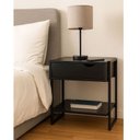 Ver imagem 1 de Mesa Cabeceira Black Apoio Cama Gaveta Mdf Mordomo