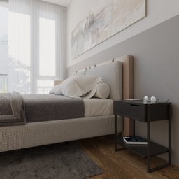 Mesa Cabeceira Black Apoio Cama Gaveta Mdf Mordomo - 4
