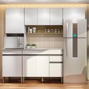 Ver imagem 1 de Armário de Cozinha Completa 120 com Balcão com Tampo 9 Portas Madrid - Freijó/supremo