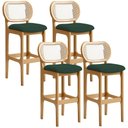 Ver imagem 1 de Kit 04 Banquetas Altas para Cozinha Bancada Sala Tela Betta Fixa L02 Suede Verde Musgo - Lyam