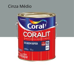Coral Coralit Esmalte Brilhante Secagem Rapida Cinza Medio 3,0l (novo) Esmalte Sintetico Secagem Rap - 3