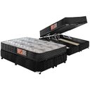 Ver imagem 1 de Cama Box Baú Queen: Colchão Espuma Paropas D33 Pasquale + Base CRC Suede Black(158x198)
