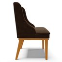 Ver imagem 6 de Kit 6 Cadeiras Estofadas para Sala de Jantar Base Fixa de Madeira Castanho Lia Suede Marrom - Ibiza