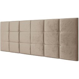 Cabeceira Estofada Dobravel Suspensa Bia 1.40 Cama Box Casal - Bege - 1