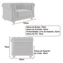 Ver imagem 3 de Poltrona Decorativa 130cm Apso Veludo Cinza Claro - Sallar Home