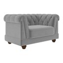 Ver imagem 1 de Poltrona Decorativa 130cm Apso Veludo Cinza Claro - Sallar Home