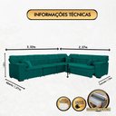 Ver imagem 5 de Sofá Magno 3.32x2.37m de Canto, Retrátil e Reclinável - Verde