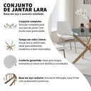Ver imagem 2 de Conjunto Mesa de Jantar Lara 120cm Vidro Redondo Aço Carbono Bronze 4 Cadeiras em Linho Cru