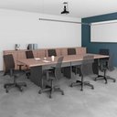 Ver imagem 2 de Mesa para Reunião 3,60 Cort - Noce e Preto Noce e Preto