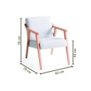 Ver imagem 3 de Kit 2 Poltronas Decorativas Madeira Maciça Jequitibá Tecido Algodão Flávia